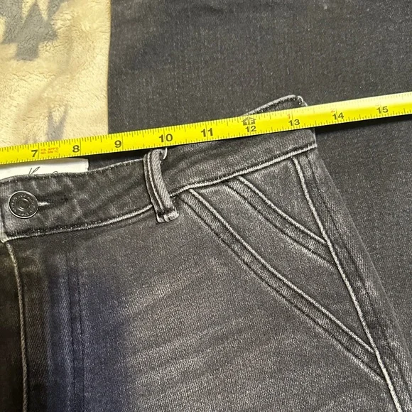 A117. Black high rise Wide Leg Jeans - have been altered size 26 - Picture 8 of 14